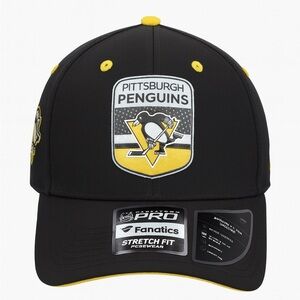 Pittsburgh Penguins Authentic Pro Fanatics NEW W Tags Stretch Fit Hat NHL M/L